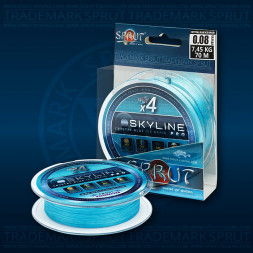 Леска плетеная Sprut Skyline Ice Braid Pro X 4 Cristal Blue 0.08 70м