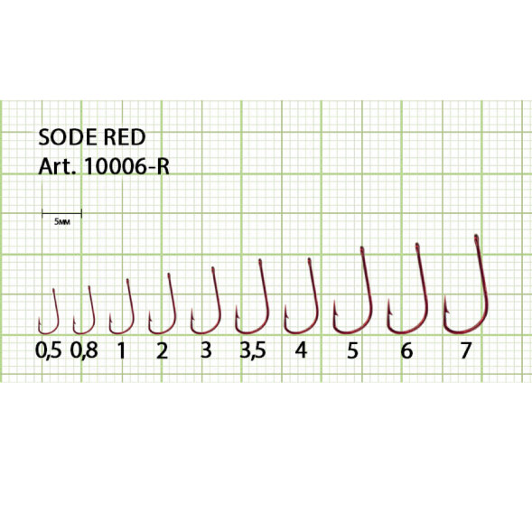 Крючок FISH SEASON Sode-ring №7 Red 8шт 10006-R07F