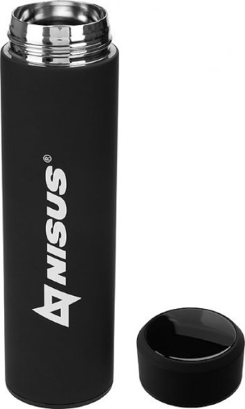 Термос NISUS N.TM-049-B с термодатчиком черный 0.45л