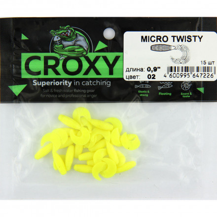 Приманка силиконовая CROXY MICRO TWISTY 0,9&#039;&#039; цвет 02 уп/15шт