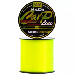 Монофильная леска для рыбалки KAIDA Леска CARP LINE Sinking 1000м Fluo Yellow 0.261 мм