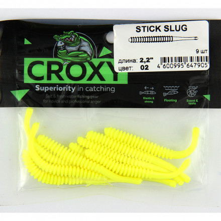 Приманка силиконовая CROXY STICK SLUG 2,2&#039;&#039; цвет 02 уп/9шт