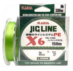 Плетенка KAIDA25 JIG LINE x6 PE зеленая 150м  0,25мм  30LB