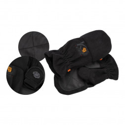Перчатки-варежки KYODA с откидным верхом зимние, водонепроницаемые, флис, цвет чёрный, размер XL